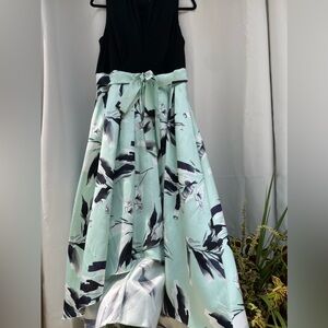 Worn once: Black and Mint Green Floral Dress